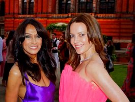 Kimberleigh Gelber attends The V&A Summer Party in London with Jackie St-Clair wearing Giambattista Valli