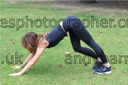 KIMBERLEIGH GELBER EXERCISING IN HYDE PARK LONDON