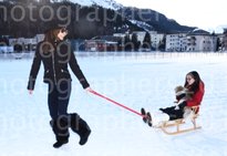 KIMBERLEIGH GELBER PLAYING IN THE SNOW ST MORITZ