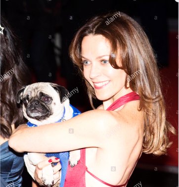 KIMBERLEIGH GELBER ATTENDS BATTERSEA DOGS CHARITY GALA WEARING AZZEDINE ALAIA RED GOWN 2016